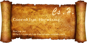 Csereklye Hermiusz névjegykártya